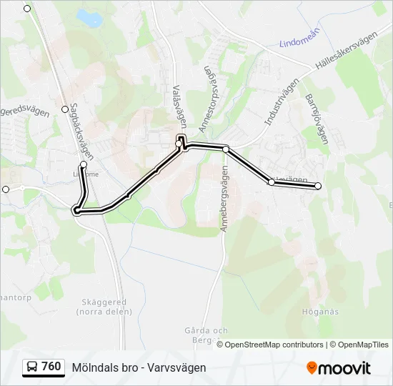 760 Bus Line Map