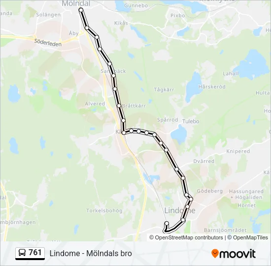 761 Bus Line Map