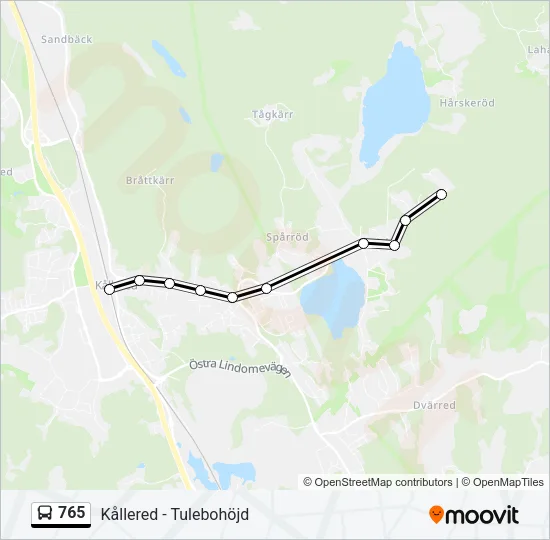 765 Bus Line Map
