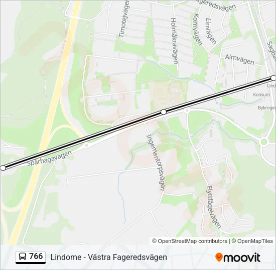 766 Bus Line Map