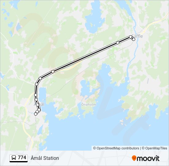 774 bus Line Map