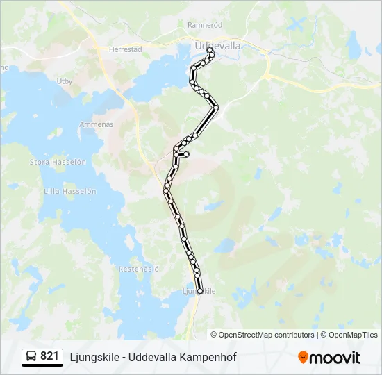 821 Bus Line Map