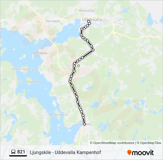 821 Bus Line Map