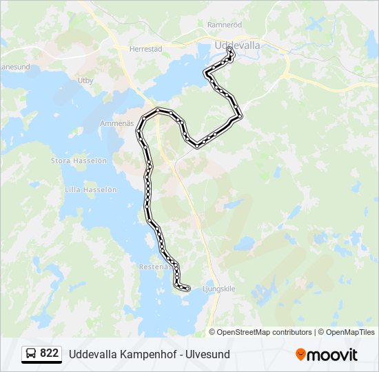 822 bus Line Map