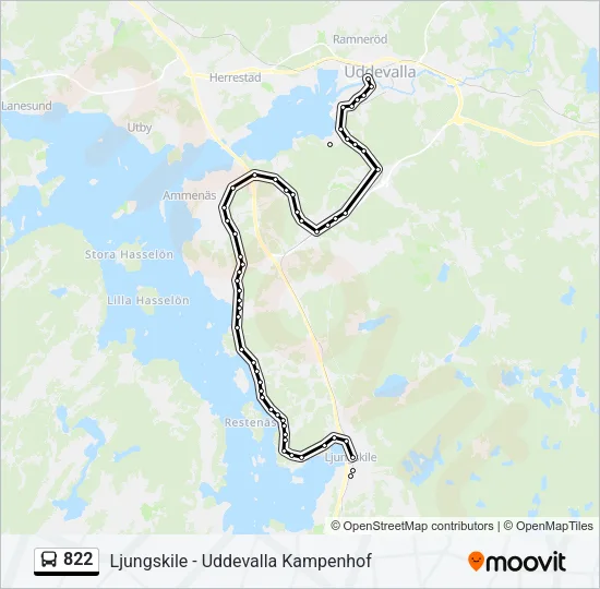 822 Bus Line Map