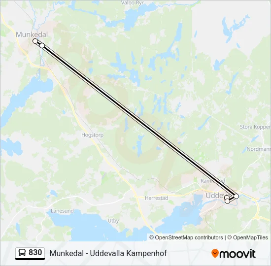 830 Bus Line Map