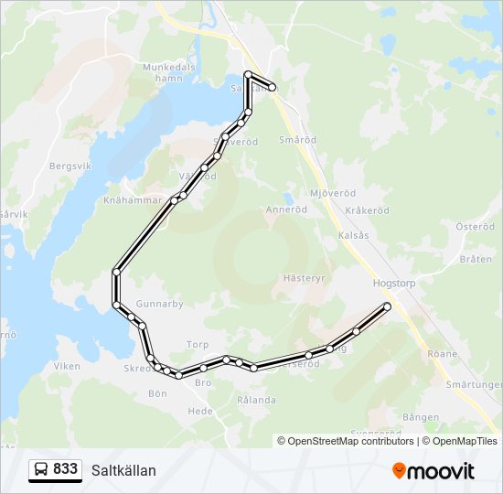 833 bus Line Map