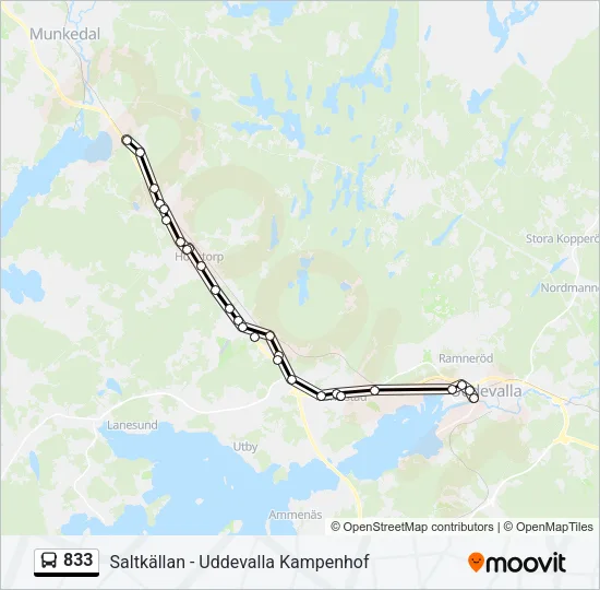 833 Bus Line Map