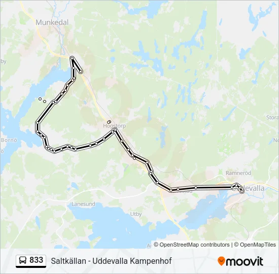 833 Bus Line Map