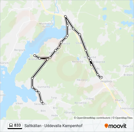 833 Bus Line Map