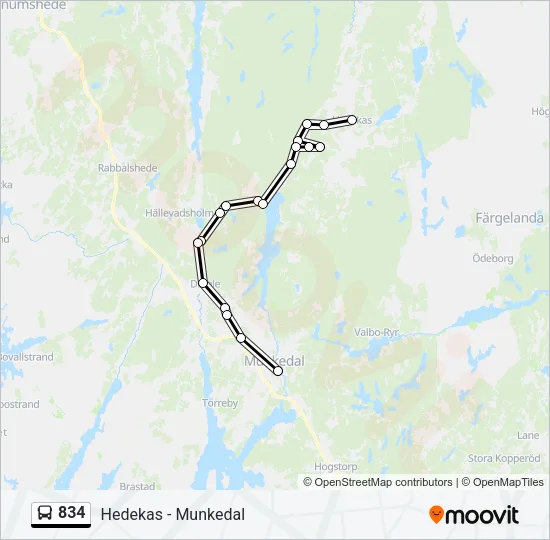 834 Bus Line Map
