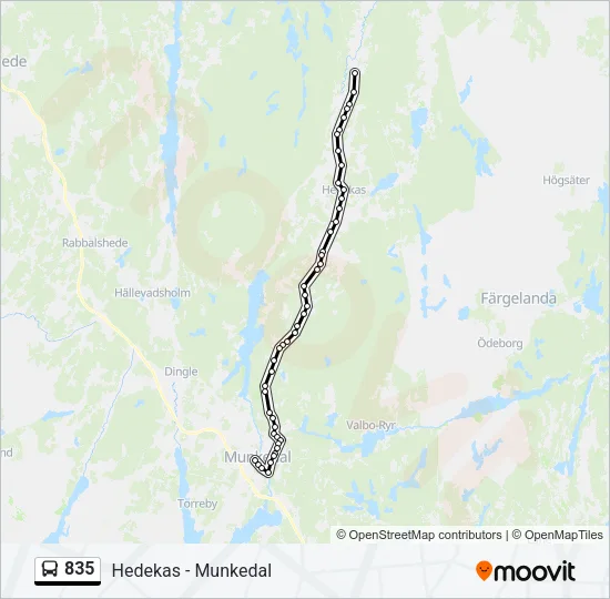 835 Bus Line Map