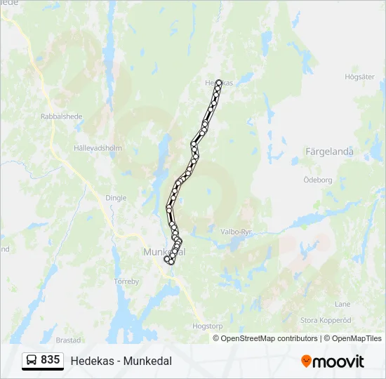 835 Bus Line Map