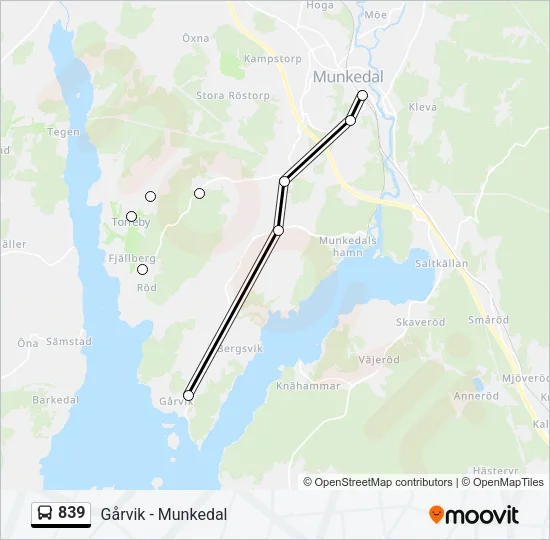 839 Bus Line Map