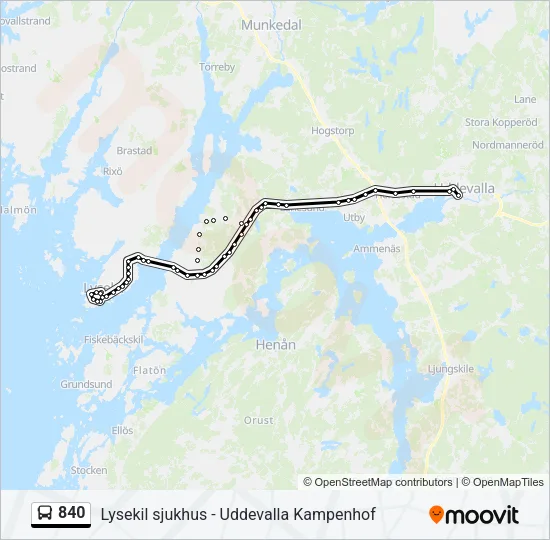 840 Bus Line Map
