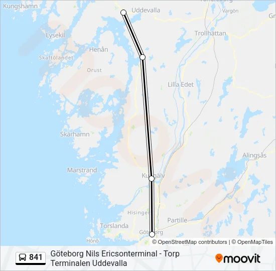 841 Bus Line Map