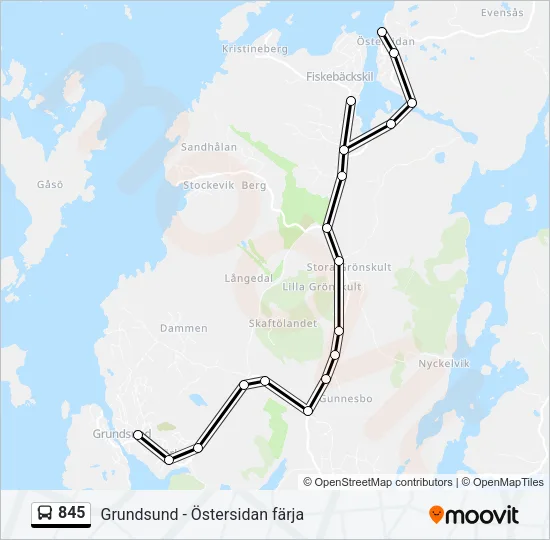 845 Bus Line Map