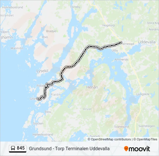 845 Bus Line Map