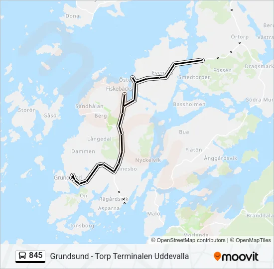 845 Bus Line Map