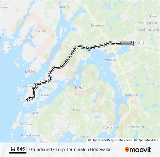 845 Bus Line Map