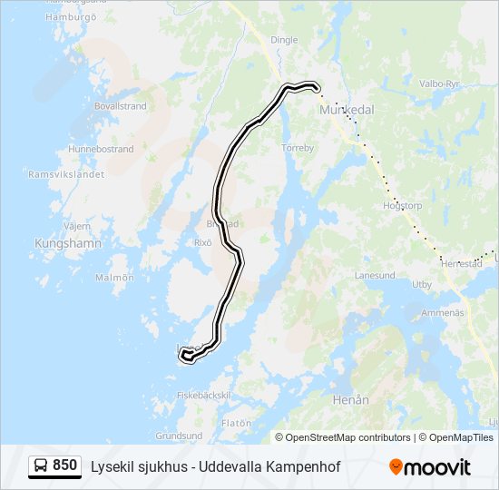 850 bus Line Map