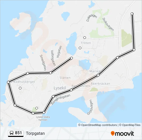 851 Bus Line Map
