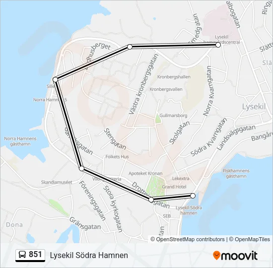 851 Bus Line Map