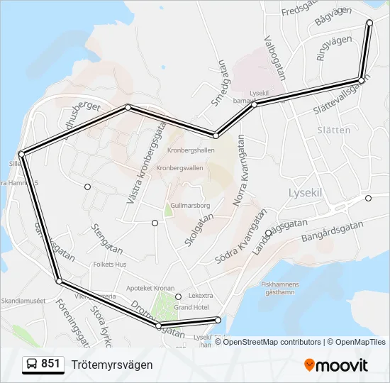 851 Bus Line Map