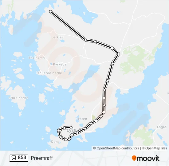 853 Bus Line Map