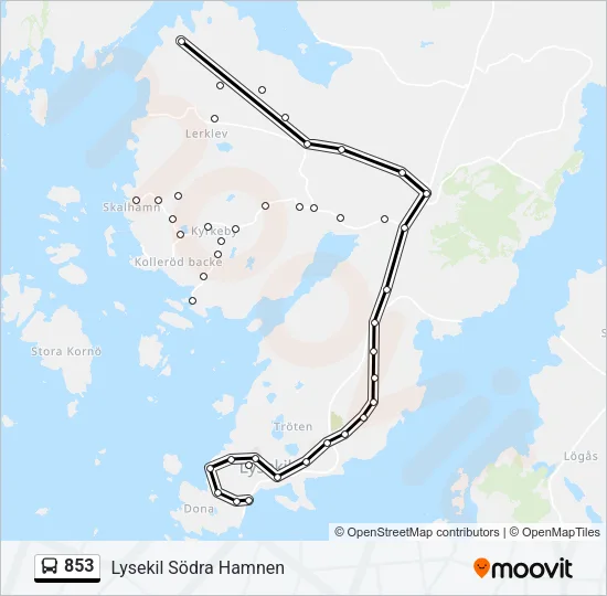 853 Bus Line Map
