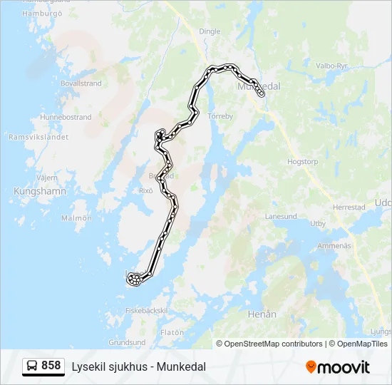 858 Bus Line Map
