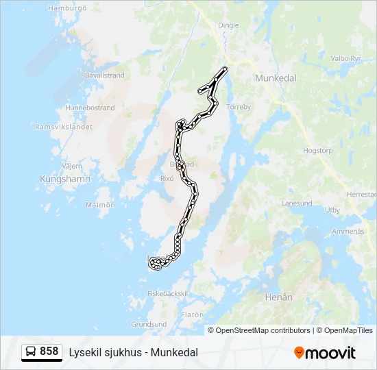 858 Bus Line Map