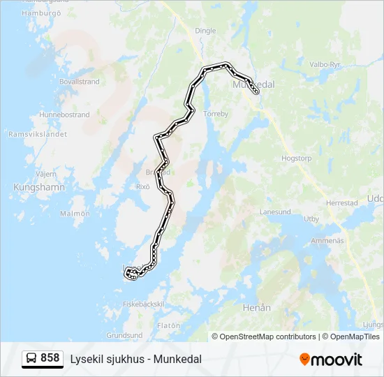 858 Bus Line Map