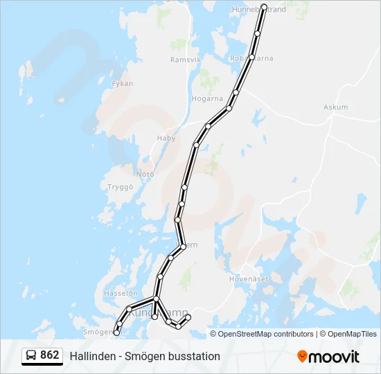 862 Bus Line Map