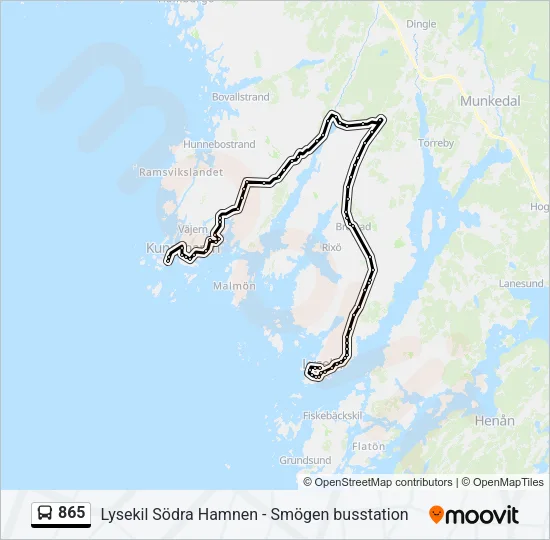 865 Bus Line Map