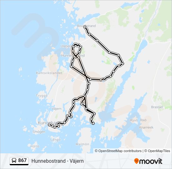 867 Bus Line Map