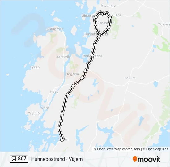 867 Bus Line Map