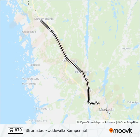870 Bus Line Map