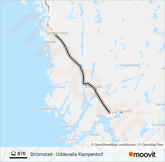 870 Bus Line Map