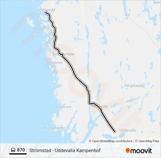 870 Bus Line Map
