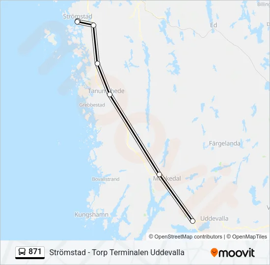 871 Bus Line Map