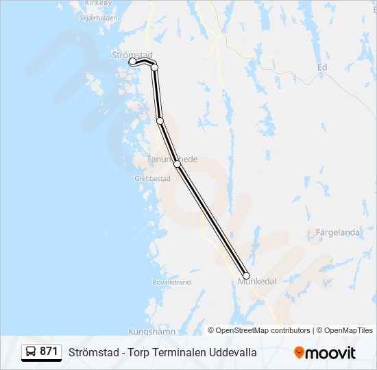 871 bus Line Map