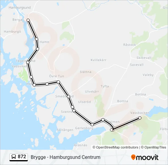 872 Bus Line Map