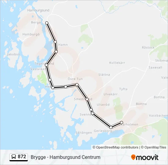872 Bus Line Map