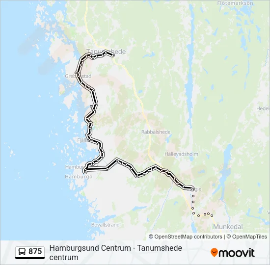 875 Bus Line Map
