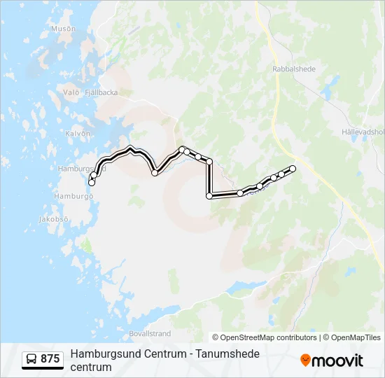 875 Bus Line Map