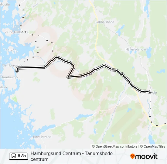875 Bus Line Map