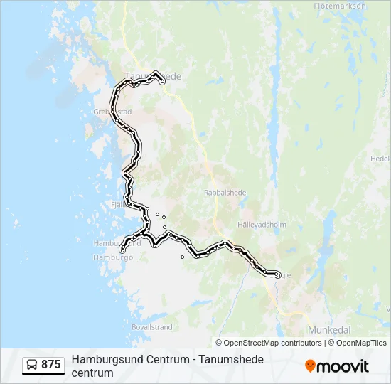 875 Bus Line Map