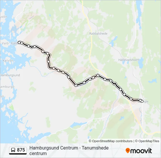 875 Bus Line Map