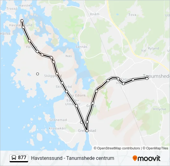 877 Bus Line Map